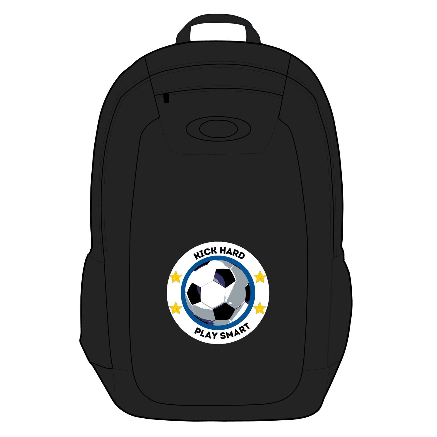 Kick Hard & Play Smart Embroidery Design - Backpack