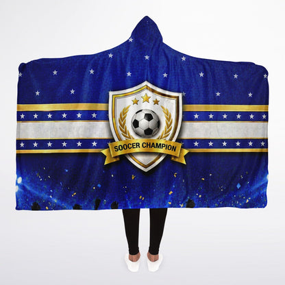 Soccer Champion Blue - Hooded Blanket