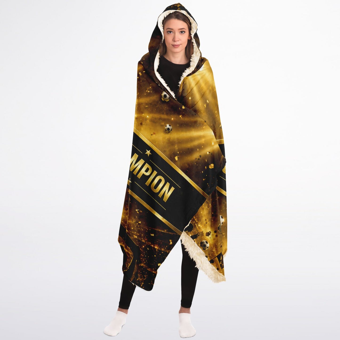 Soccer Champion Golden - Hooded Blanket