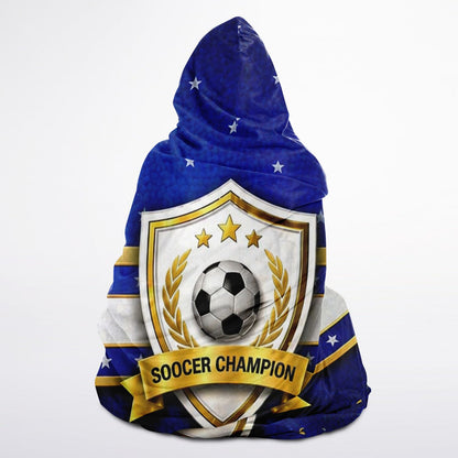 Soccer Champion Blue - Hooded Blanket