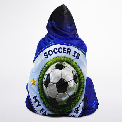 Soccer My Favourite Sport - Hooded Blanket