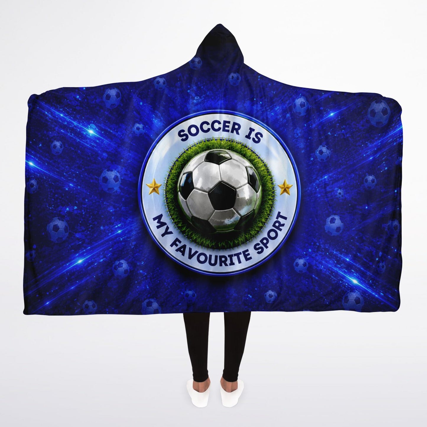 Soccer My Favourite Sport - Hooded Blanket